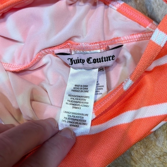 ⭐️Juicy Couture, (FIRM PRICE)Awesome Orange & White,Bathing Suit,EUC, Size Small - Picture 6 of 16